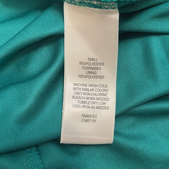 Eliza J Emerald Green and Pink Floral Tie Waist Dress size 10 - Picture 10 of 10